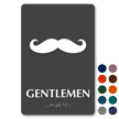 Gentlemen Mustache Braille Restroom Sign