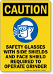 Safety Glasses With Side Shields Required Sign