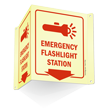 Emergency Flashlight Station Sign
