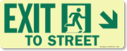 GlowSmart™ Directional Exit Sign, To Street Sign