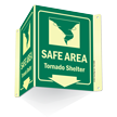 Glow-in-Dark Safe Area Tornado Shelter Sign