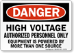 High Voltage Authorized Personnel Only Danger Sign