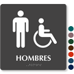 Hombres TactileTouch Braille Restroom Sign