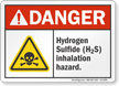 Hydrogen Sulfide Inhalation Hazard ANSI Danger Sign