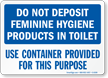 Feminine Hygiene Products Toilet Sign