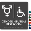 Handicap Gender Neutral Symbol Restroom Braille Sign