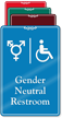 Handicap Gender Neutral Symbol Restroom ShowCase Sign