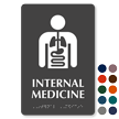 Internal Medicine Braille Sign with Internal Organs Symbol