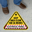 Keep Area Clear for 36 Inches   Electrical Panel, Triangle Floor Sign