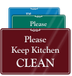 Keep Kitchen Clean Showcase Wall Sign
