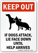 Keep Out Dogs Attack Sign