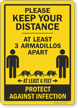 Keep Your Distance At Least 3 Armadillos Apart Sign