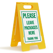 Leave Packages Here Thank You FloorBoss Sign