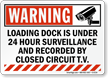 Loading Dock Under 24 Hours Surveillance Warning Sign