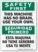 Bilingual Machine Safety Sign