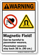 Magnetic Field Pacemaker Wearers Stay Back Warning Sign