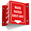 Main Water Shut Off Projecting Sign