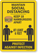 Maintain Social Distancing Keep 18 Ham Burgers Apart Sign