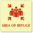Area Of Refuge Assembly Point Symbol Braille Sign