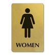 Metal Women or Girls Restroom Sign with Female Symbol