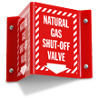 Natural Gas Shut Off Valve Projecting Sign