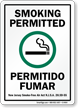 Bilingual Smoking Permitted Permitido Fumar Sign