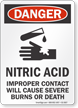 Nitric Acid OSHA Danger Sign