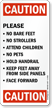 Caution No Bare Feet No Strollers Sign
