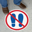 No Entry With Footprints Symbol SlipSafe Floor Sign