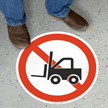 No Forklift Circular Floor Sign