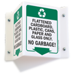 No Garbage Projecting Recycling Sign