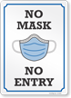 No Mask No Entry Face Covering Sign