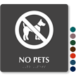 No Pets TactileTouch Braille Sign with Graphic