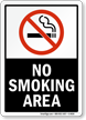 No Smoking Area (symbol)   black Sign