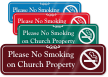 Please No Smoking On Church Property Sign