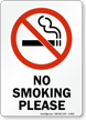 No Smoking Please (symbol) Sign