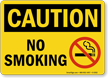 Caution: No Smoking (with symbol)