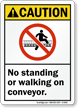 No Standing Or Walking On Conveyor Caution Sign
