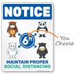 Notice Maintain Proper Social Distancing Sign