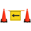Cone Bar Barricade Sign