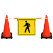 Cone Bar Barricade Sign