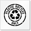 Plastic Bottles Only Recycling Stencil with Graphic