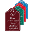 Do Not Leave Children Unattended ShowCase Sign