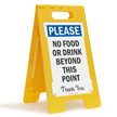 No Food-Drink Beyond This Point FloorBoss Standing Sign