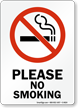 Please No Smoking (symbol) Sign