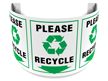 180 Degree Projecting Please Recycle Sign with symbol