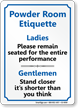 Powder Room Etiquette Ladies Gentlemen Restroom Sign