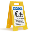 Practice Social Distancing And Maintain 6 Ft FloorBoss Sign