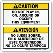 Bilingual Do Not Play Around Dumpster Label