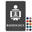 Radiology Braille Hospital Sign with X Ray Image Symbol